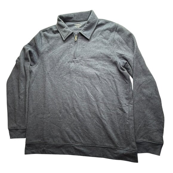 Croft & Barrow Easy Care Blue Half Zip Pullover Sweater Fleece Sz Men's Large